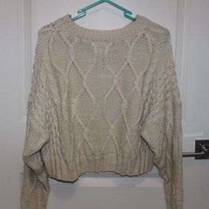 Princess Polly Off-White Cropped Sweatshirt